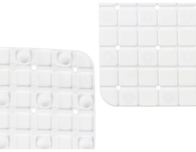Tappetino Antiscivolo da Doccia Quadri Bianco PVC 50,3 x 50,3 x 0,7 cm (6 Unità)