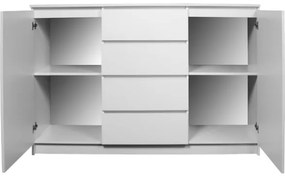 Credenza Soggiorno 2 Ante 4 Cassetti 160x40x100 Artika Bianca