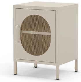 Comodino in metallo color crema Diora - Marckeric