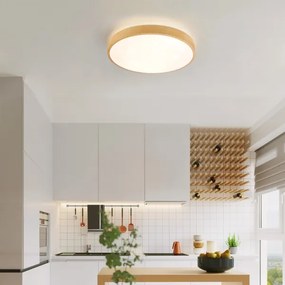 Brilagi-LED Lampada dimmerabile GLASS POOL DOUBLE LED/48W/230V 40 cm finitura legno + telecomando