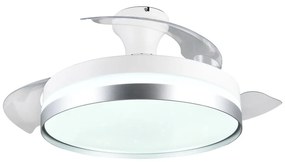 Plafoniera LED bianca/argentata Lindberg – Trio
