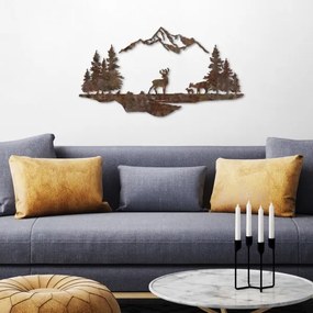 Decorazione da muro 2 pz 70x38 cm cervo metallo/marrone