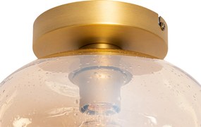 Plafoniera smart in ottone e vetro ambrato con WiFi G95 - Zuzanna