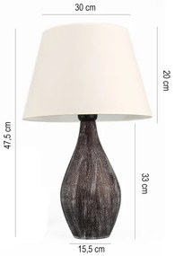 Lampada da tavolo RAMZES 1xE27/40W/230V bianca/marrone