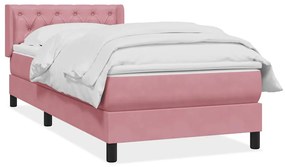Giroletto A Molle Con Materasso Rosa 80x220 Cm Velluto /