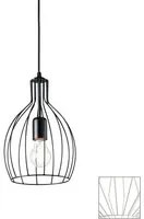 Sospensione Industrial-Minimal Ampolla-2 Metallo Bianco 1 Luce E27