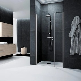 Porta doccia pieghevole Glam L 30 cm x H 200 cm x SP 6 mm, profilo cromo