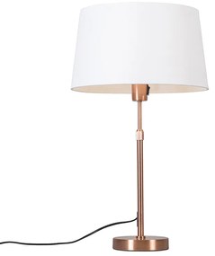 Lampada da tavolo in rame con paralume bianco 35 cm regolabile - Parte