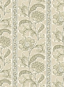 Josephine Munsey Carta da parati Floral Check - Maitland Green and Cotswold White