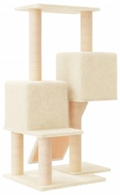 Albero per gatti con tiragraffi in sisal crema 82 cm