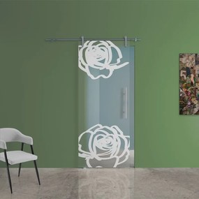 Anta per porta scorrevole Rose in vetro bianco L 96 x H 215 cm sinistra