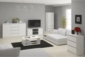 Cassettiera Credenza 120x40x100 Cm 8 Cassetti Artika Bianco Opaco