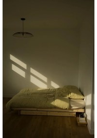 Letto singolo in legno di pino con contenitore con griglia colorata naturale 90x200 cm Kanso - Karup Design