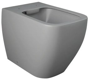 Wc filomuro grigio opaco senza brida Rak serie Metropolitan doppio scarico