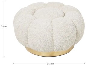 Pouf FLOREL in tessuto effetto bouclé naturale