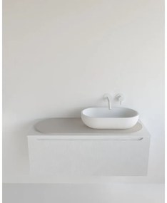 Top per lavabo KIMONO MADERO L 114 x H 2 x P 43 cm grigio chiaro pietra, lucido, senza foro