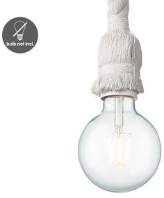 Lampadario a sospensione con filo LEONARDO ROPE 1xE27/10W/230V bianco