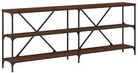Tavolo consolle rovere marrone 200x30x75 cm multistrato e ferro