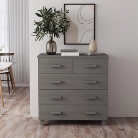 Credenza Hamar Grigio Chiaro 79x40x80 Cm Legno Massello Di Pino /