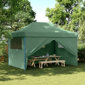 Tendone Per Feste Pieghevole Pop-up Con 4 Pareti Verde /