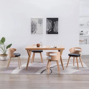 Sedie Da Pranzo 4 Pz Nere İn Legno Piegato E Similpelle /