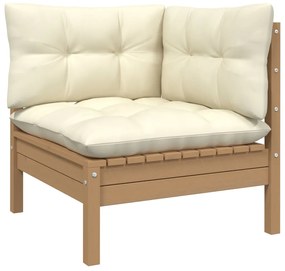 Set divani da giardino 5 pz con cuscini legno massello di pino