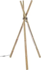 Piantana led treppiede altezza 109 cm in legno di bamboo Bizzotto