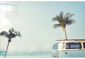 Pittura su vetro 100x70 cm Surf Van - Wallity