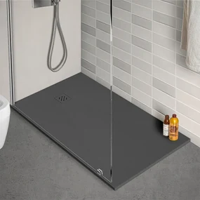 Piatto doccia in resina 80x120 Arena antracite completo di kit scarico