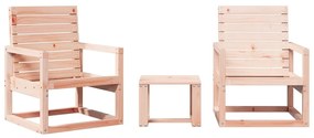 Set salotto da giardino 3 pz in legno massello di douglas