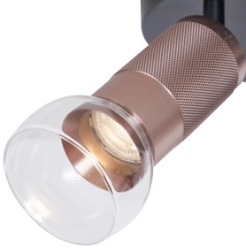 Faretto da soffitto rotondo bronzo scuro 3 luci orientabile - Veerle