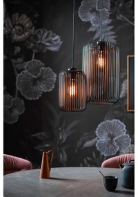 Lampadario nero con paralume in metallo ø 25 cm Cage - Fischer &amp; Honsel