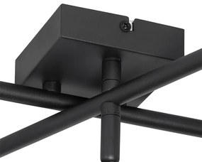 Plafoniera moderna nera 5 luci regolabile quadrata - Jeana