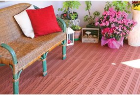 Set 4 Piastrelle in Plastica da Esterno 60 x 60 cm Forata...