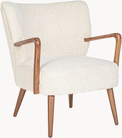 Poltrona lounge in teddy con braccioli Moritz