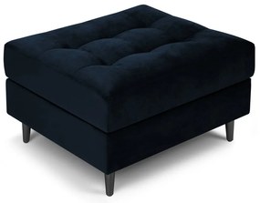 Poggiapiedi in velluto blu Santo - Milo Casa