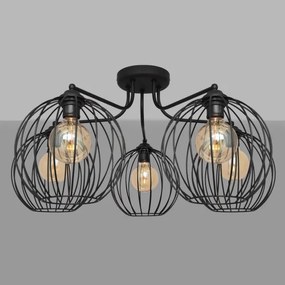 Lampadario a plafone MERCURE 5xE27/15W/230V nero