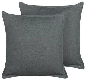 Set di 2 cuscini lino grigio scuro 45 x 45 cm SUBULATA Beliani