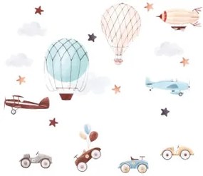 Autoadesivi murali - Auto e palloncini retrò | Inspio