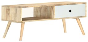 Tavolino Da Salotto 90x50x40 Cm İn Legno Massello Di Mango /
