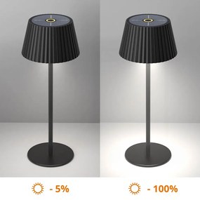 Lampada da Tavolo Solare 2.2W, IP54 CCT Dimmerabile - Nera Colore del corpo Nero