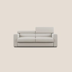 Dylan divano allungabile con pouf estraibile poggiapiedi in tessuto fiammato simil cotone impermeabile T19