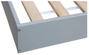 Letto singolo in pino grigio con contenitore 90x200 cm Connect - WOOOD