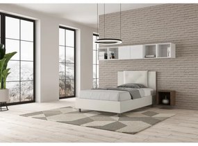 Letto contenitore imbottito 120x190 similpelle bianco Appia