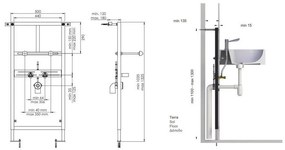 Kamalu - Struttura per fissaggio lavabo sospeso SN-33