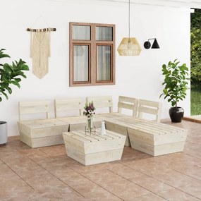 Set divani da giardino su pallet 6 pz in legno abete impregnato