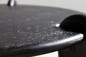 Tavolino da salotto rotondo nero in mango massiccio ø 80 cm Tamira – MOME