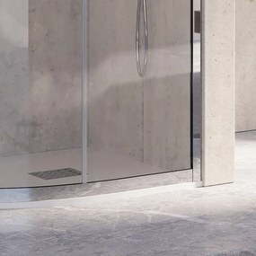 Cabina doccia 80x80 semicircolare in acciaio vetro 8mm KS8000 - KAMALU