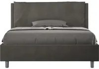 Letto alla Francese rivestito in Microfibra - ANTEA Tipologia Letto: Con Rete, Colore: Grigio, Dimensione Rete: 140x210