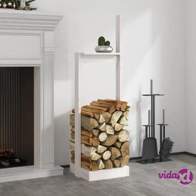 vidaXL Portalegna Bianco 33,5x30x110 cm in Legno Massello di Pino